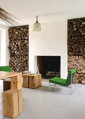 Du bois dans la maison en mode design nature