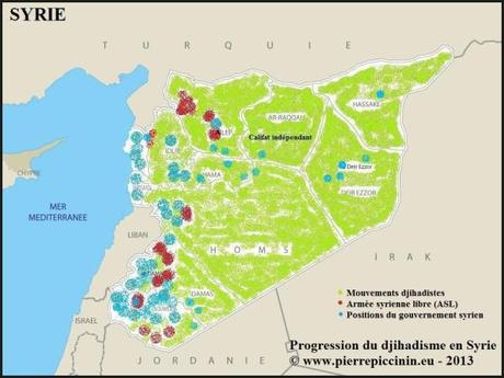 Carte progression djihadisme Syrie