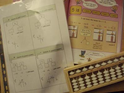 Additions et soustractions au Soroban grâce aux petit copain et grand copain