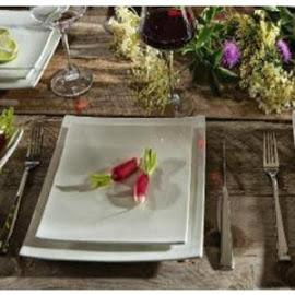 Square - Assiette plate carrée blanche (par6)