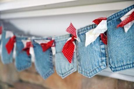 guirlande poches jean Plus de 10 idées pour recycler du denim