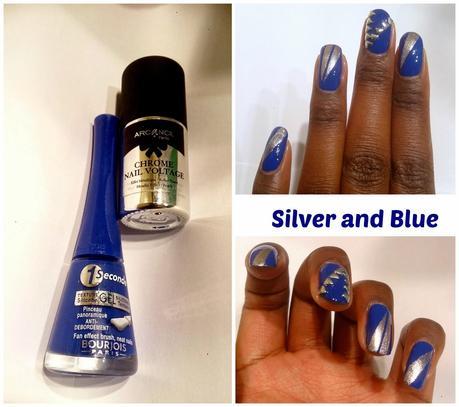 Silver and Blue manucure