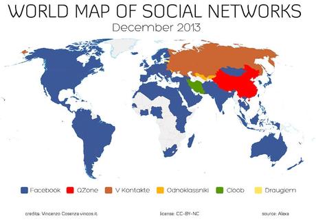 état du monde des medias sociaux La carte du monde des médias sociaux, version 2014
