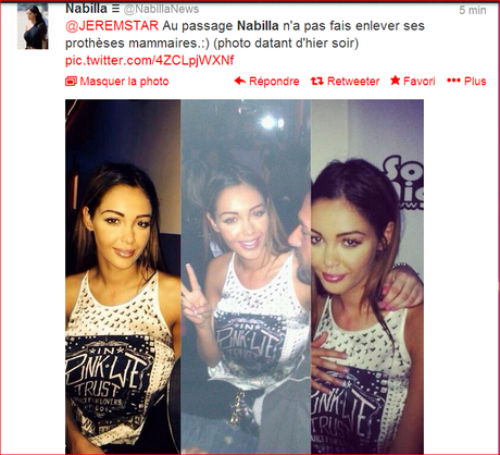 Quand Nabilla dément le buzz sur ses seins, qu'elle a lancé auprès d'un blogueur....