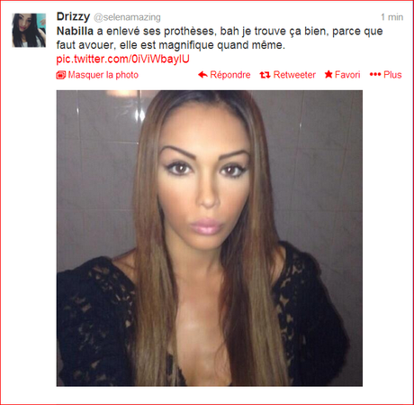 Quand Nabilla dément le buzz sur ses seins, qu'elle a lancé auprès d'un blogueur....