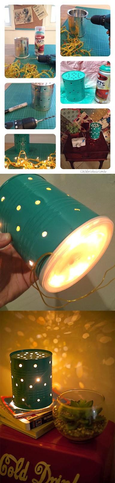 Faire une lampe en boite métal recyclée - DIY tout en image
