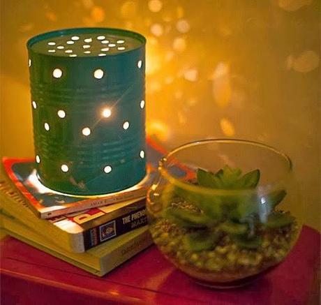 Faire une lampe en boite métal recyclée - DIY tout en image