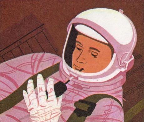Un astronaute absorbe de la nourriture lors d'un vol spatial