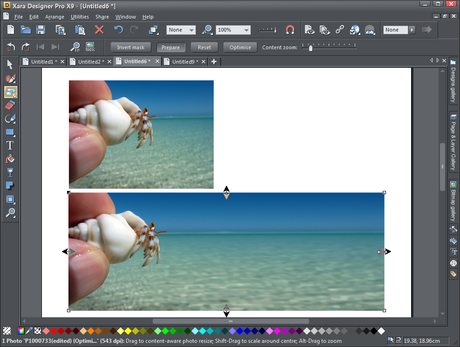 shell3 Redimensionnement intelligent et zoom sur le contenu dune photo
