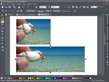 shell Redimensionnement intelligent et zoom sur le contenu dune photo