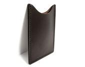 Black Calf Leather Vertical Card Case - Wallet  - Sleeve - ID metro debit credit card holder - Sakao