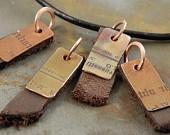 Leather Tag Necklace with Inspirational Words Handmade Jewelry for Children, Men or Women - Trijoux
