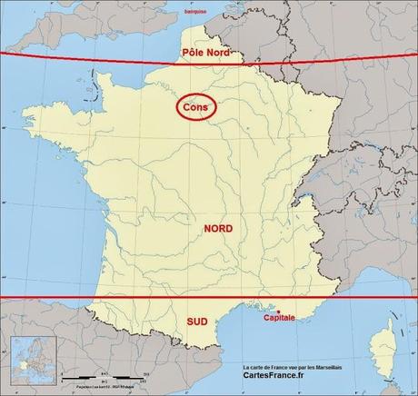 Carte de France vue par les Marseillais