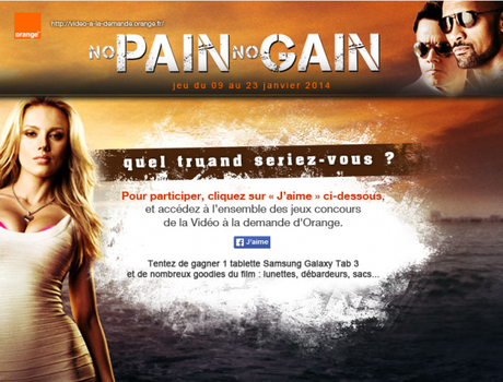 Concours No Pain No Gain avec la VOD d’Orange