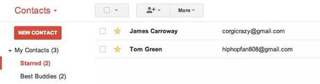 google contacts favoris étoile Les étoiles arrivent sur le gestionnaire de contacts de Gmail