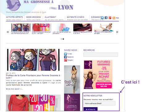 Inscription Newsletter Ma Grossesse à Lyon