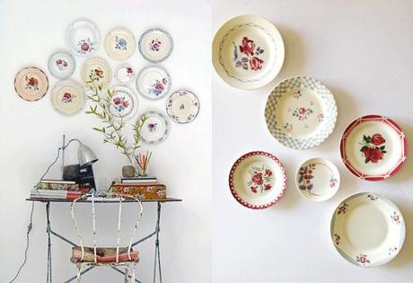 Blog maison - décorer un mur - assiettes sarreguemines lovmint