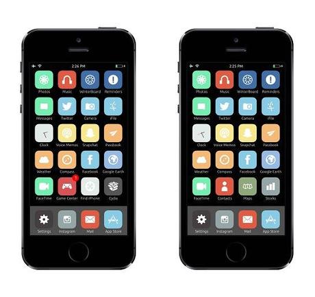 Thème iPhone Passtel compatible avec Winterboard iOS 7