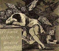 Le Sommeil de la raison engendre des monstres (Goya, image libre de droits)