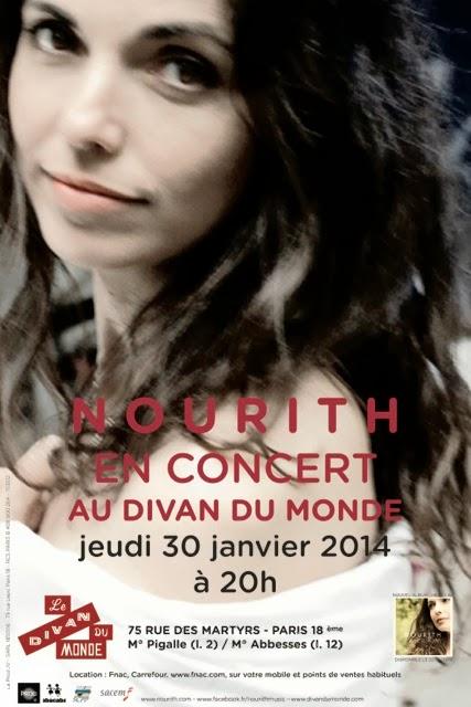 Laissez-vous enchanter par Nourith, en concert au Divan du Monde, le jeudi 30 Janvier 2014, à 20h.