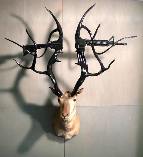 Peter Gronquist -The Quick and the Dead / Gun taxidermy sculpture