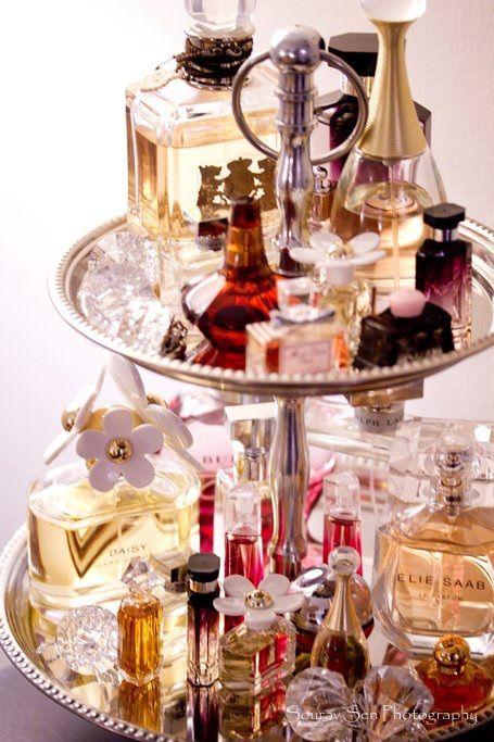 Cute perfume bottle display/storage idea