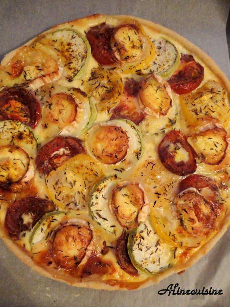 Tarte au chèvre et trio de légumes