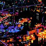 ART: Dessiner les lumières des villes avec des gommettes