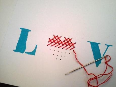 DIY: un coeur brodée pour une carte de Saint Valentin