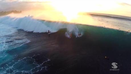 Pipeline - drone shooting in winter surf