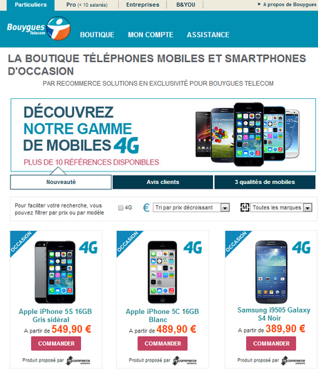 Bouygues Telecom iPhone 5C 5S occasion