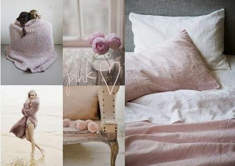 Moodboard en rose pâle Mechant design via Nat et nature Semaine 4 sur les blogs déco