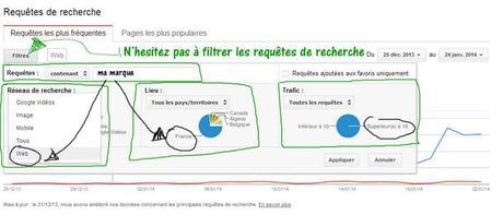 suivi-filtre-rapport-requetes-Guide Google Webmaster Tools SEO requetes de recherche