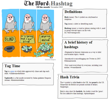 The Word of the Month (NOVEMBER 2013) : Hashtag