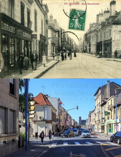 Rue Gambetta et rue des Carmes,vers la Cathédrale, avant guerre.
