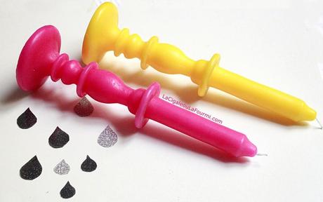 bougie bougeoir, bougie, donkey product, couleur, rose, jaune