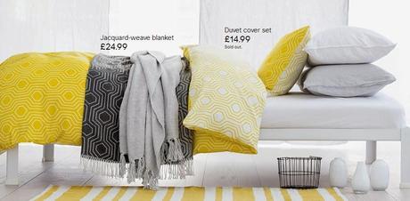 Linge de lit motifs géometriques H&M via Nat et nature C'est le mois du blanc - chapitre 3