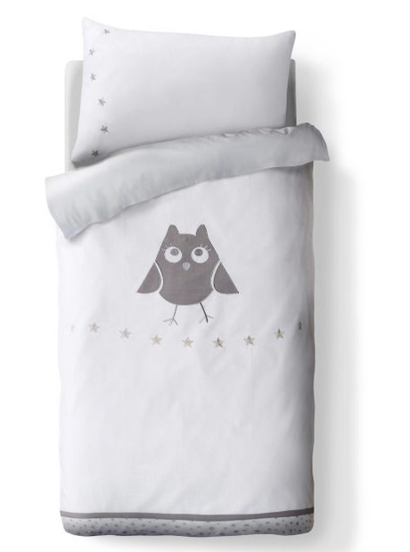 Linge de lit Hibou La redoute via Nat et nature C'est le mois du blanc - chapitre 3