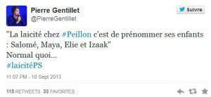 Tweet de Pierre Gentillet