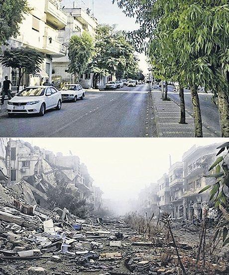 6 photos avant/après de la Syrie
