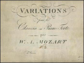 Mozart Variations La belle Françoise Artaria 1801