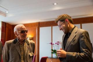 Échecs : Charles Aznavour rend visite à Levon Aronian au Zurich Chess Challenge - Photo © site officiel 