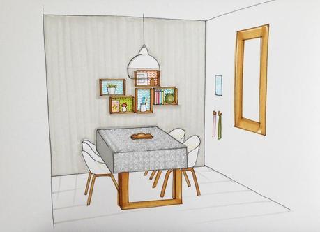 Une pièce à vivre en Isère croquis sam