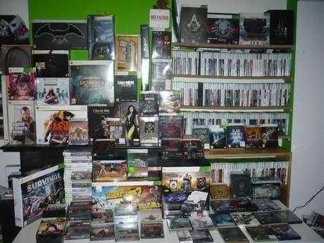 Mes 360 jeux Xbox 360, les jeux musicaux ne sont pas sur la photo par manque de place.