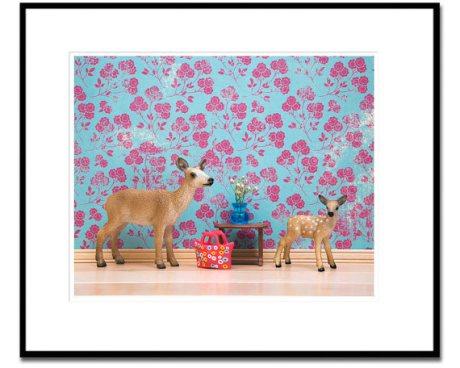 Animal diorama prints deer