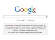 Google.fr publié l'annonce sanction CNIL Home