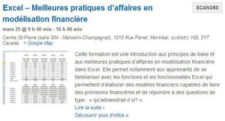 Formation Modélisation financière