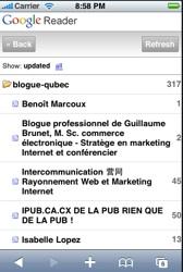 Goolge Reader iPhone