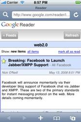 Google reader iPhone