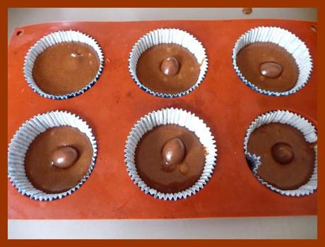 Muffins schokobons et chocolat.